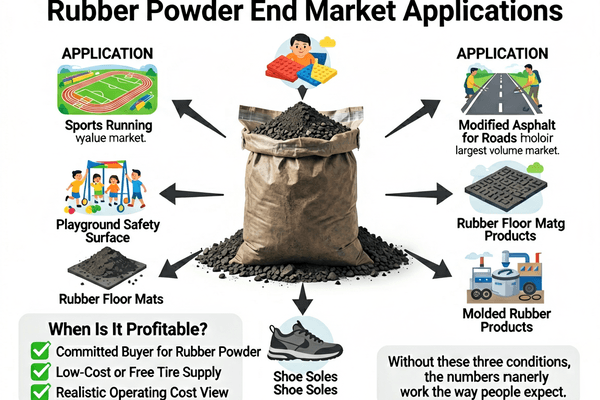 Rubber powder end market applications