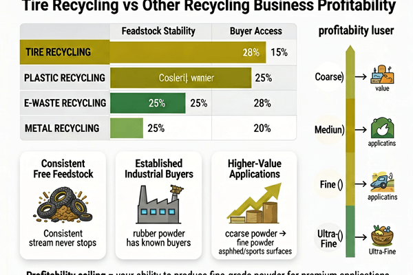 Tire recycling vs other recycling business profitability