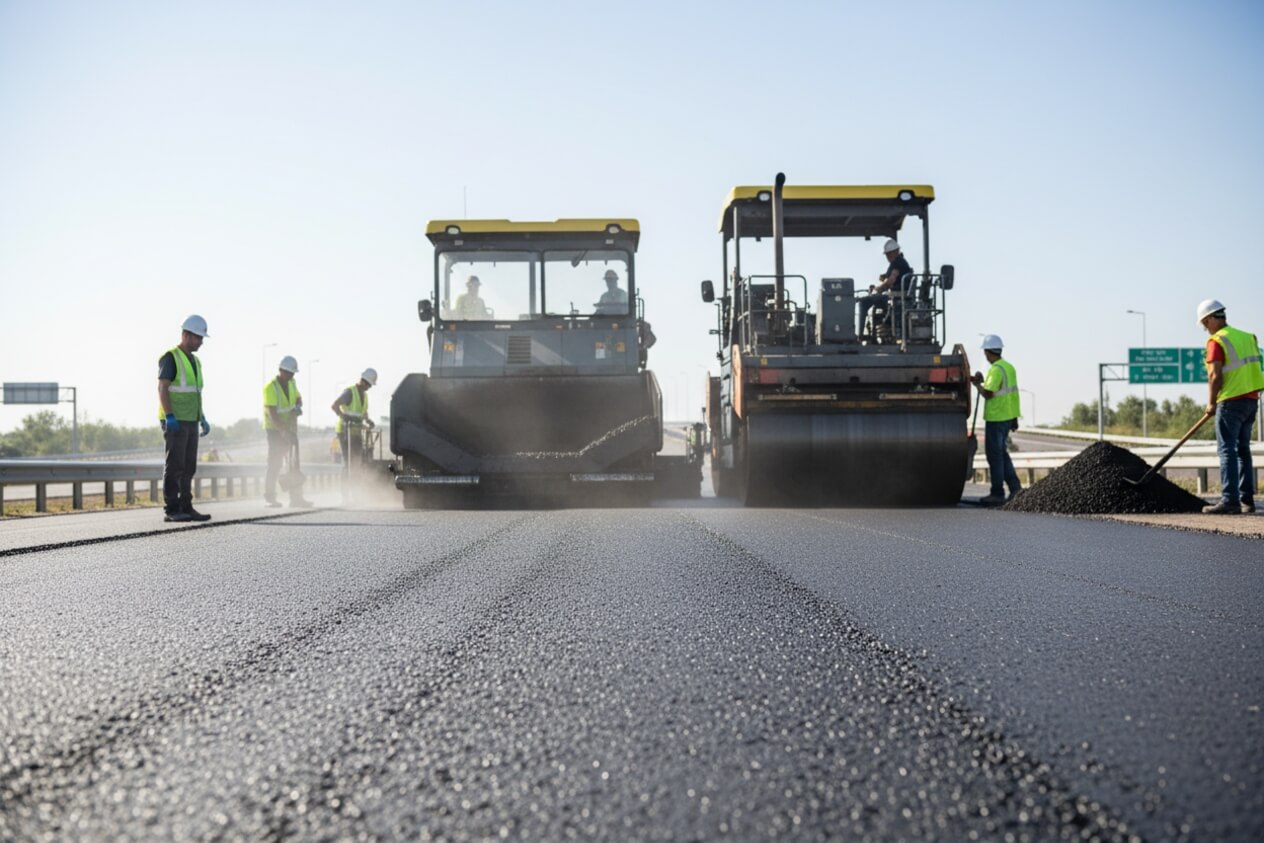 crumb rubber modifier asphalt highway paving project